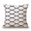 Decorative Throw Pillows with Black White Geometric and Colorful Floral Patterns