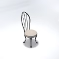 Simple Modern Single Chair With Curved Black Metal Backrest And Light Padded Seat