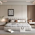 Modern Minimalist Bedroom Interior With Platform Bed And Area Rug Decor