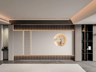 New Chinese living room background wall 3d model