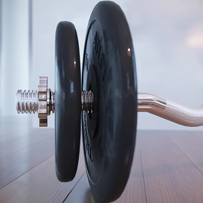 High Quality Durable Sports Equipment Dumbbell With Metal Bar And Black Weight Plates 3d model