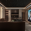 Modern Light Luxury Simple Video Room Home Theater Private Theater Function Sofa Curtain 3d model