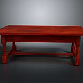 Classic Mahogany Solid Wood Table With Rectangular Top And Sturdy Legs