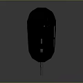 Black Wired Computer Mouse With Gray Buttons And Orange Indicator Light