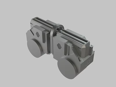 Gray Industrial Mechanical Component With Cylindrical Rollers And Metal Structure Features 3d model