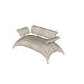 Abstract Shaped Sofa With Modern Textured Surface And Curved Arms Design