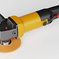 Electric Industrial Angle Grinder With Yellow Black Body And Grinding Wheel For Metalworking