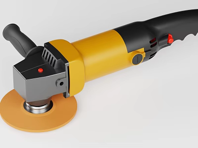Electric Industrial Angle Grinder With Yellow Black Body And Grinding Wheel For Metalworking 3d model