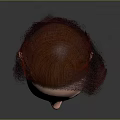 Realistic 3D Female Character Head With Red Hair Freckles And Red Lips