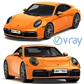 Orange Sports Car With Two Door Design V Ray Render And License Plate ANH 7852