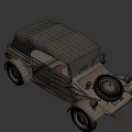 Vintage Convertible Car With Old Style Body And Spare Tire On Front
