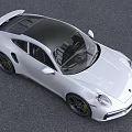 White Sports Car Exterior With Sleek Design And License Plate
