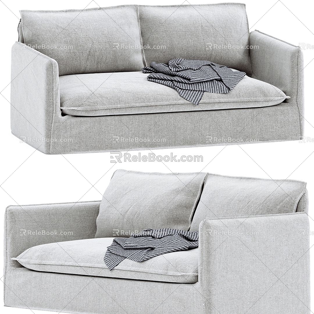 Neva Silent Wind Double Sofa Leisure Sofa Sofa 3d model