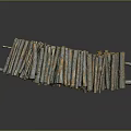 Stacked Natural Wooden Logs with Rustic Brown and Gray Surface Texture