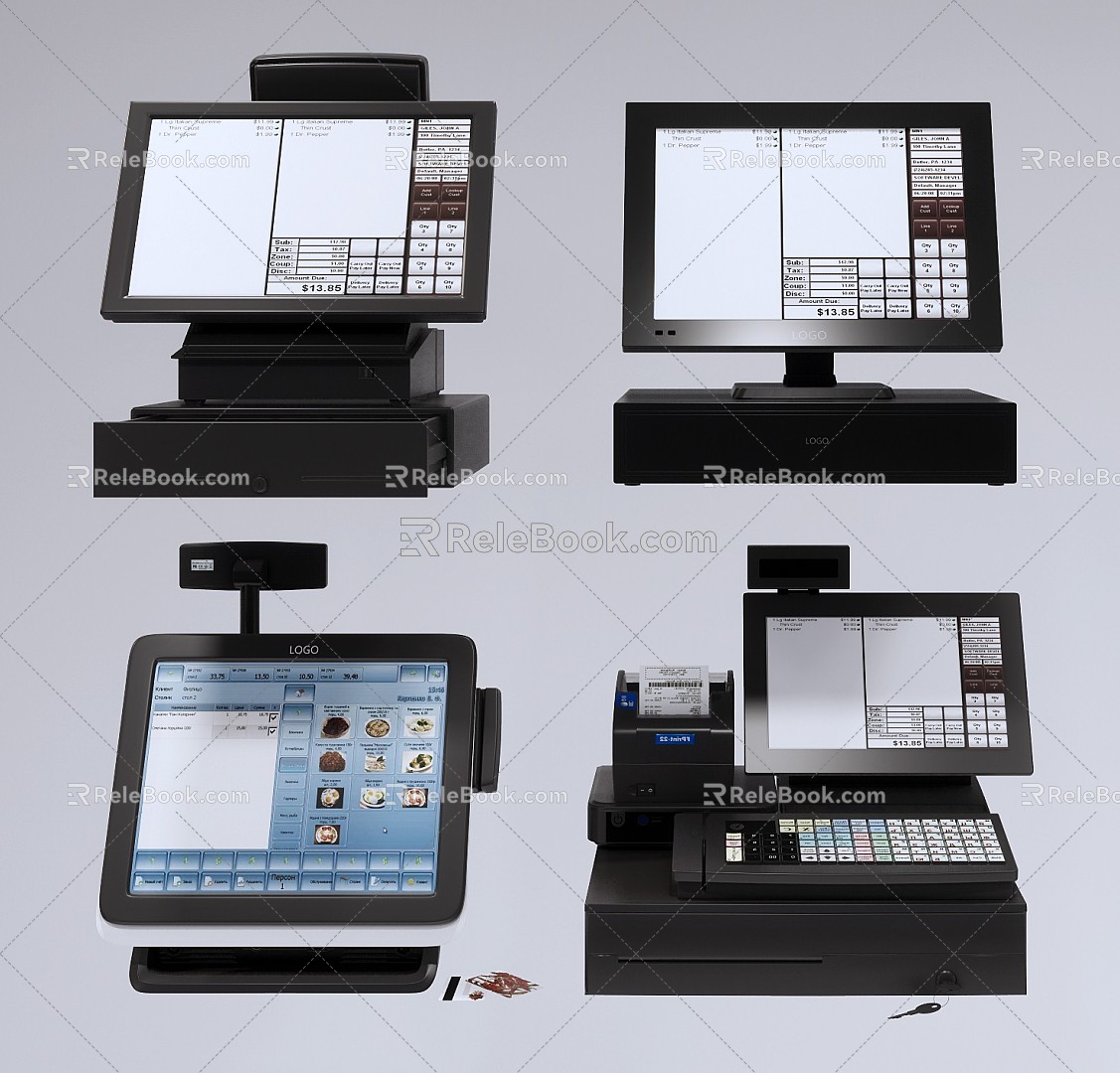 Modern cash register cash register machine ordering machine checkout machine 3d model