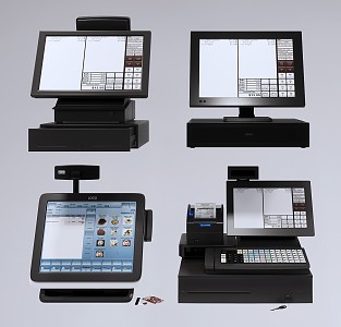 Modern cash register cash register machine ordering machine checkout machine 3d model