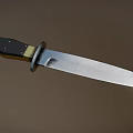 Military Tactical Knife Featuring Black Handle Golden Accents And Sharp Silver Blade
