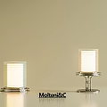 MolteniC Modern Table Lamps With White Shade And Metal Base On Light Background