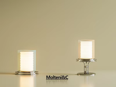 MolteniC Modern Table Lamps With White Shade And Metal Base On Light Background 3d model