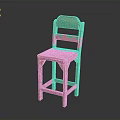 Solid Wood Bar Stool With Backrest And Smooth Seat For Kitchen Furniture