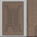 Modern Square Carpet With Woven Geometric Pattern Neutral Tones And Fringe Details