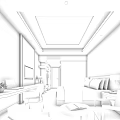 Modern Hotel Guest Room With Large Bed Blue Bedding TV Desk And Round Table