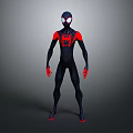 Spider Man Black And Red Costume With White Eye Mask Design