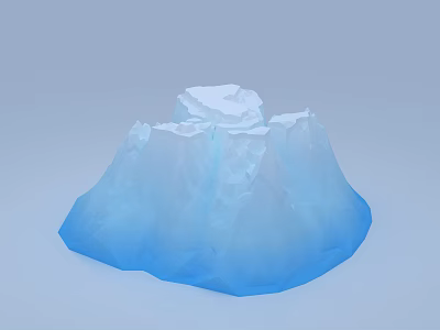 3D Rockery Stone Model With Blue White Gradient And Layered Textured Surface 3d model