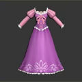 Pink Princess Style Children's Dress With Long Sleeves Bow And Lace Trim