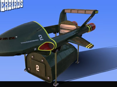 Green Thunderbird 2 Aircraft Model With Detailed Wing And Cabin Design 3d model