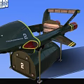 Green Thunderbird 2 Aircraft Model With Detailed Wing And Cabin Design