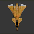 Futuristic Orange Spacecraft With Aerodynamic Design And Transparent Cockpit For Space Exploration