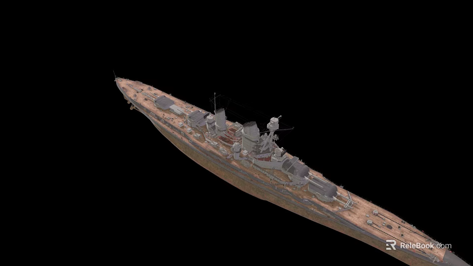 Realistic Detailed Warship 3D Model Featuring Deck Turrets Antennas And Weapon Systems 3d model 