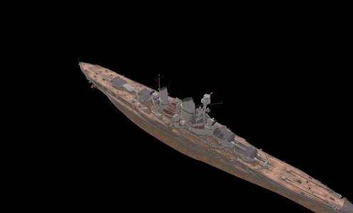 modern warship battleship destroyer 3d model