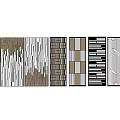 Modern Room Dividers With Various Textures Geometric Patterns And Color Combinations 3d model