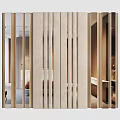 Modern Minimalist Bedroom Accent Wall With Vertical Wooden Slats And Warm Neutral Tones