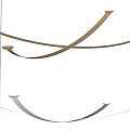 Modern Chandelier With Curved Crossed Metal Arms And Multiple Light Fixtures