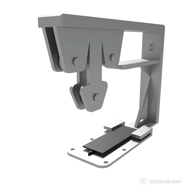 Industrial Mechanical Metal Bracket Design With Fixed Base And Components 3d model 