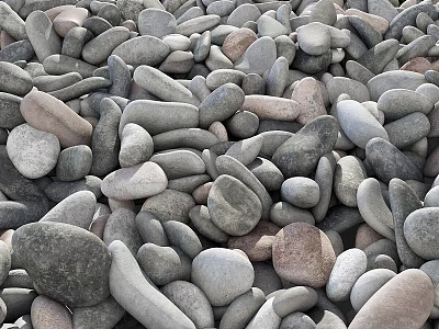 Gardening sketch pebble road embankment rock river 3d model
