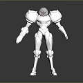 White Armored Sci Fi Robot Character In Standing Pose With 3D Model Design 3d model