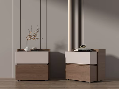 New Chinese Style Bedside Cabinet Bedside Cabinet Decorations 3d model