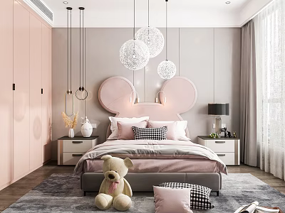 Modern Children's Room Girls Room 3d model