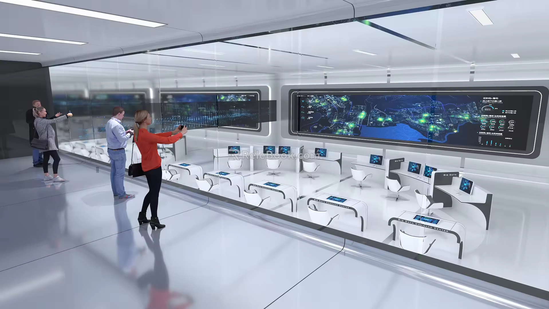modern monitoring room 3d model