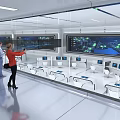 modern monitoring room 3d model