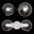 Modern Spherical Wall Sconces With Transparent Shade And Illuminated Double Heads