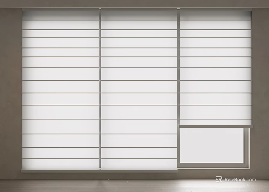 Modern White Vertical Blinds Enhancing Home Window Interior Design Style 3d model 