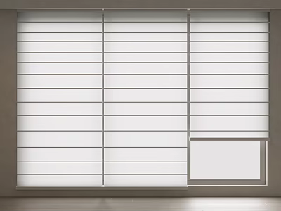 Modern White Vertical Blinds Enhancing Home Window Interior Design Style 3d model