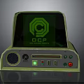 Green Electronic Device With Screen Display OCF Logo Ports And Control Buttons