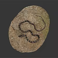 Brown and Black Patterned Snake Coiled on Natural Rock Surface 3d model