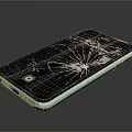 Close Up Of Damaged Smartphone With Cracked Screen And Shattered Display Glass